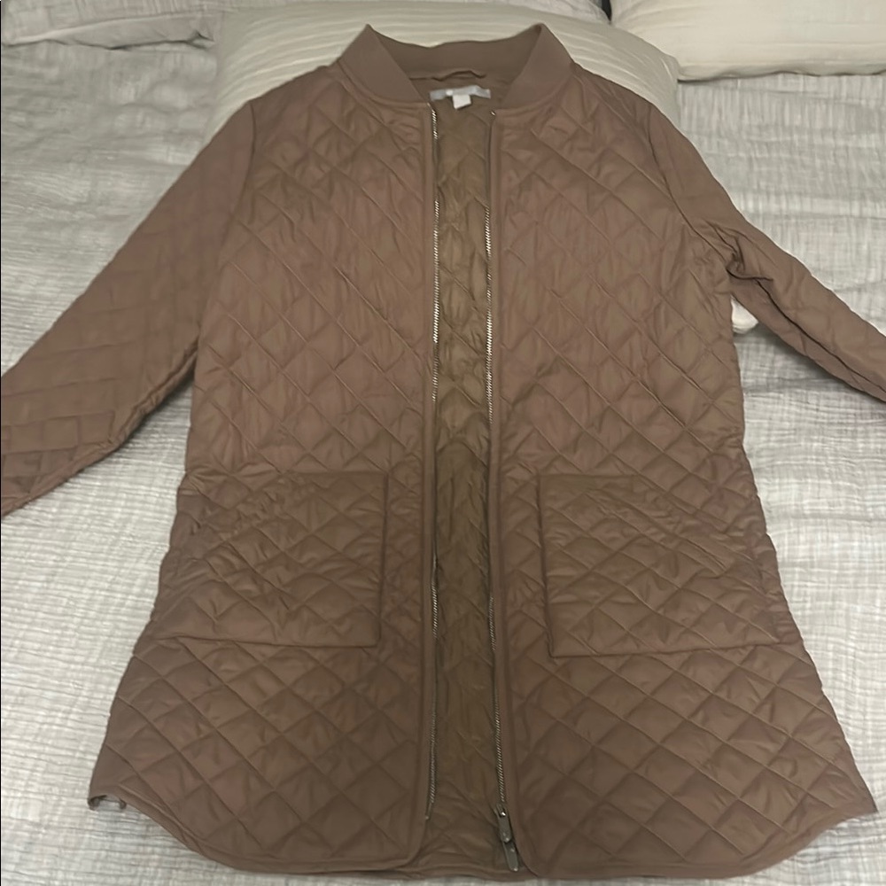 Zella Brown Puffer Jacket with Quilted Design